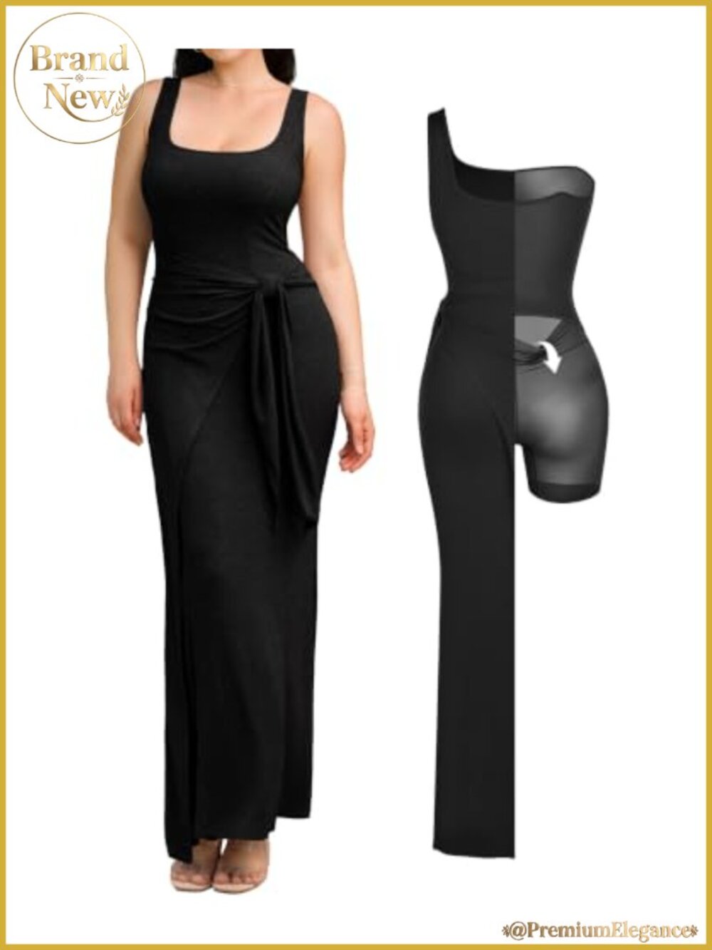 Popilush Wrap Dress for Women Shapewear Bodycon Summer Long Dress